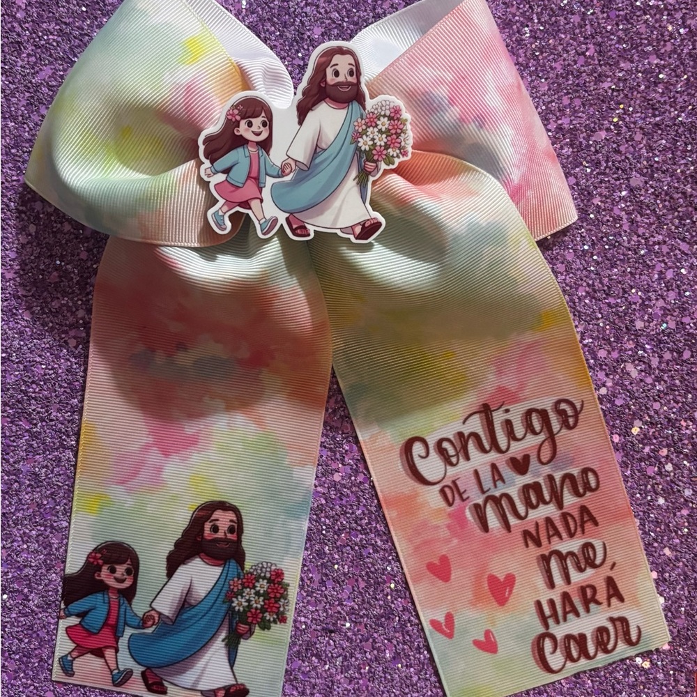 GOD Colorful Inspirational Hair Bow